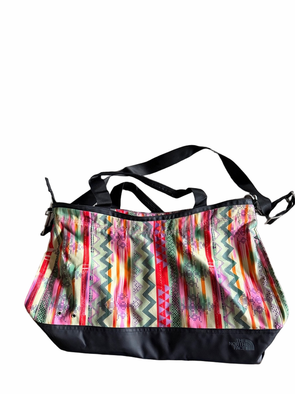 The North Face Aztec-Inspired Canvas Tote Bag Crossbody Travel Gym Carryall